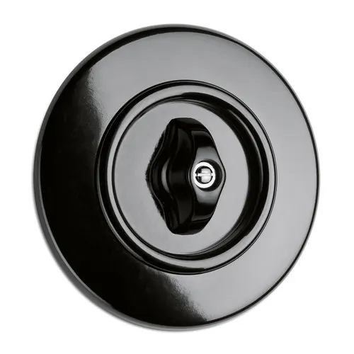 Black rotary switch in Bakelite