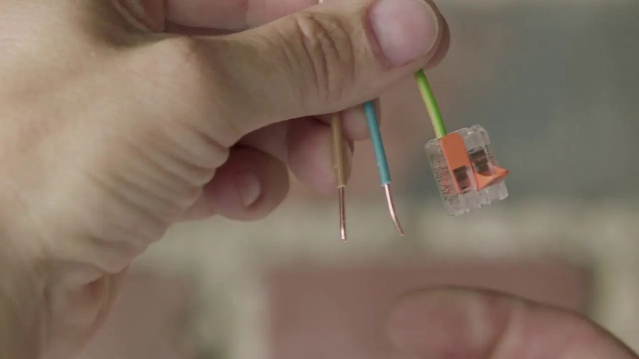 A conductor placed into a WAGO 221 lever connector