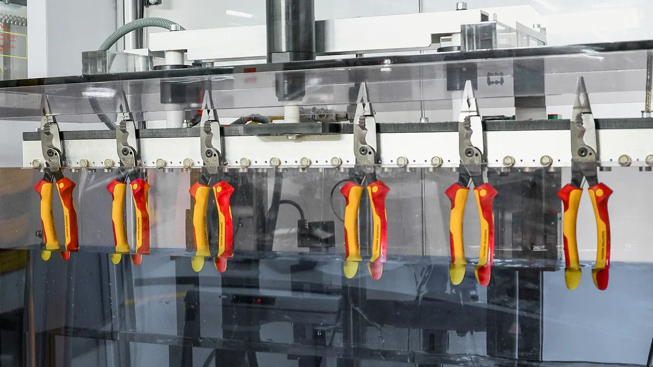 Insulated Wiha pliers hang in test equipment